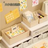  Hộp Đựng Đồ Để Bàn PP Màu Kem Vàng Hoa Văn Đựng Mỹ Phẩm, Văn Phòng Phẩm [GIAO HÀNG 2-10 NGÀY | SỈ TỪ 2 TRIỆU | CÓ THỂ IN LOGO] 