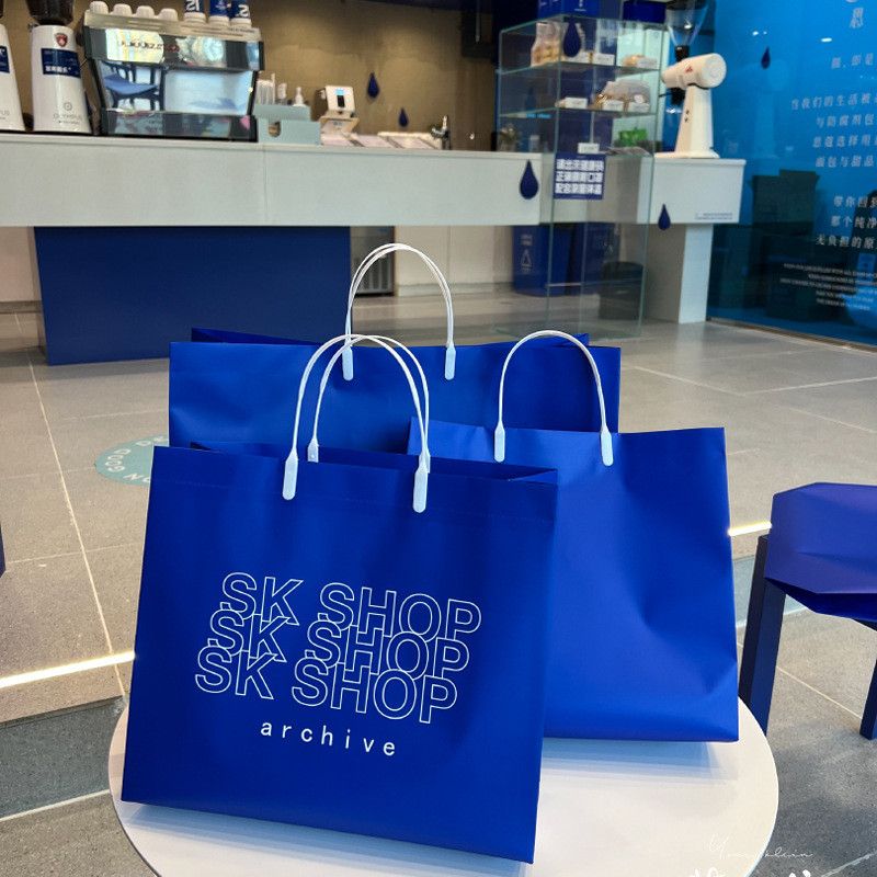  Túi tote composite màu xanh cao cấp in logo túi đóng gói quần áo shop 