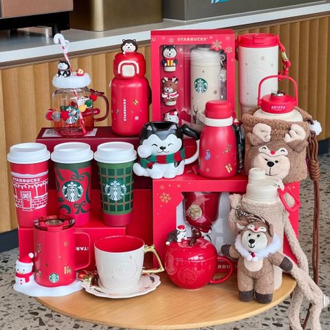  Cốc giữ nhiệt phong cách Giáng Sinh có ống hút, cốc quà tặng 