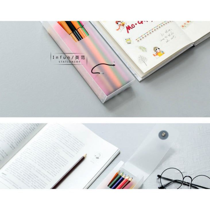  ```(ĐẶT TRƯỚC) Bộ 10 Hộp Đựng Bút Văn Phòng Phẩm Yingfan Đa Năng Chất Liệu PP Mờ``` 