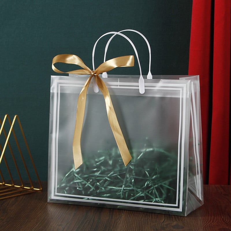  (HÀNG ĐẶT TRƯỚC) 10 Túi Tote Viền Trong Suốt Bằng Nhựa Dày Đựng Quà Tặng, Quần Áo [GIAO HÀNG 2-10 NGÀY | SỈ TỪ 2 TRIỆU | CÓ THỂ IN LOGO] 