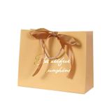  Túi Giấy Quai Dù Định Hình Cổ Điển, Kèm Ruy Băng - Phụ Kiện Quà Tặng Sang Trọng 