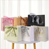  Túi Giấy Quai Dù Định Hình Cổ Điển, Kèm Ruy Băng - Phụ Kiện Quà Tặng Sang Trọng 