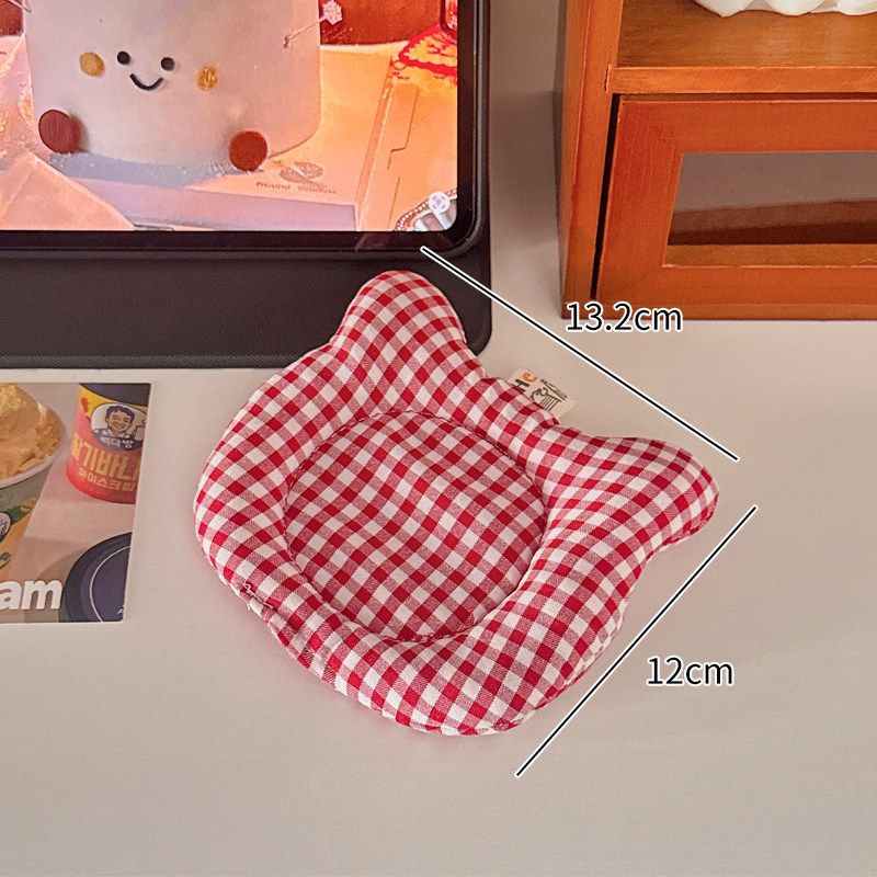  Lót Cốc Hình Mèo/Hình Vuông Kẻ Sọc Đỏ - Lót Ly Cà Phê Cách Nhiệt, Chống Trơn Trượt, Dễ Thương [GIAO HÀNG 2-10 NGÀY | SỈ TỪ 2 TRIỆU | CÓ THỂ IN LOGO] 