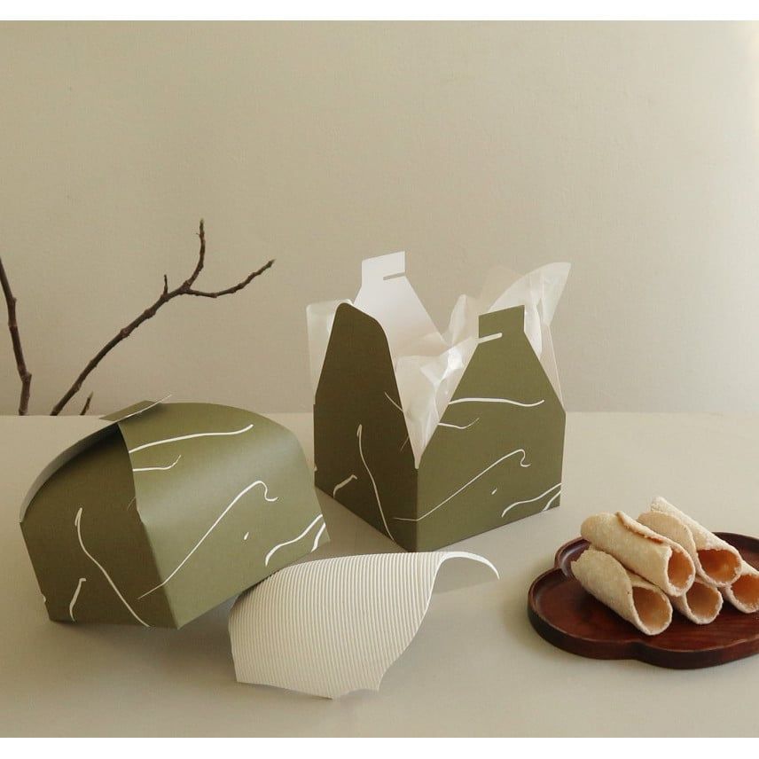  Hộp Carton Bao Bì Bánh Ngọt Nướng Phong Cách Wabababana Văn Học Đơn Giản 