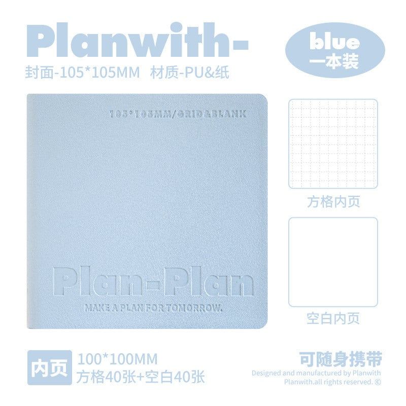  Sổ Tay Bìa Da Mềm Màu Pastel - Sổ Ghi Chép Hình Vuông Dòng Planwith CUBE, Văn Phòng Phẩm Cho Học Sinh [GIAO HÀNG 2-10 NGÀY | SỈ TỪ 2 TRIỆU | CÓ THỂ IN LOGO] 