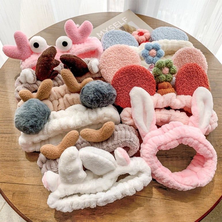  COMBO 10 Băng Đô Rửa Mặt Và Băng Đô Cài Tóc Hình tuần lộc, sừng hươu, cua cực cute PK746 