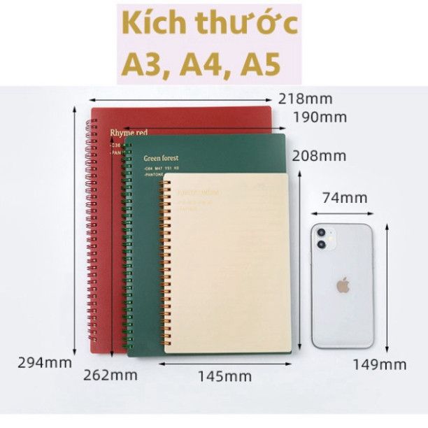  Sổ tay A5 80 trang bìa mờ phong cách retro tối giản, lý tưởng để ghi chép. 