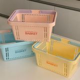  Giỏ Đựng Đồ Bằng Nhựa PP Màu Vàng, Hồng, Xanh - Rổ Đựng Mỹ Phẩm, Đồ Vệ Sinh Để Bàn, Phong Cách Bắc Âu, Xách Tay [GIAO HÀNG 2-10 NGÀY | SỈ TỪ 2 TRIỆU | CÓ THỂ IN LOGO] 