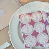  Giấy dán hình tròn ngày của mẹ bao bì quà tặng nền tím nhẹ nhàng 