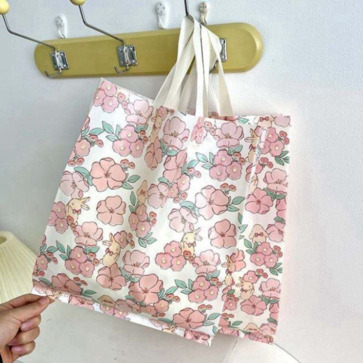  Bộ 10 Túi Tote Nhựa Hoa Văn Đa Dạng - Thoải Mái Đi Mua Sắm, Không Lo Bị Phai Màu T1846! 
