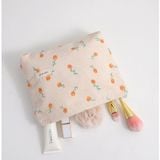  Túi mỹ phẩm nhung hoa cao cấp dung tích lớn đựng cọ trang điểm son môi cho shop 