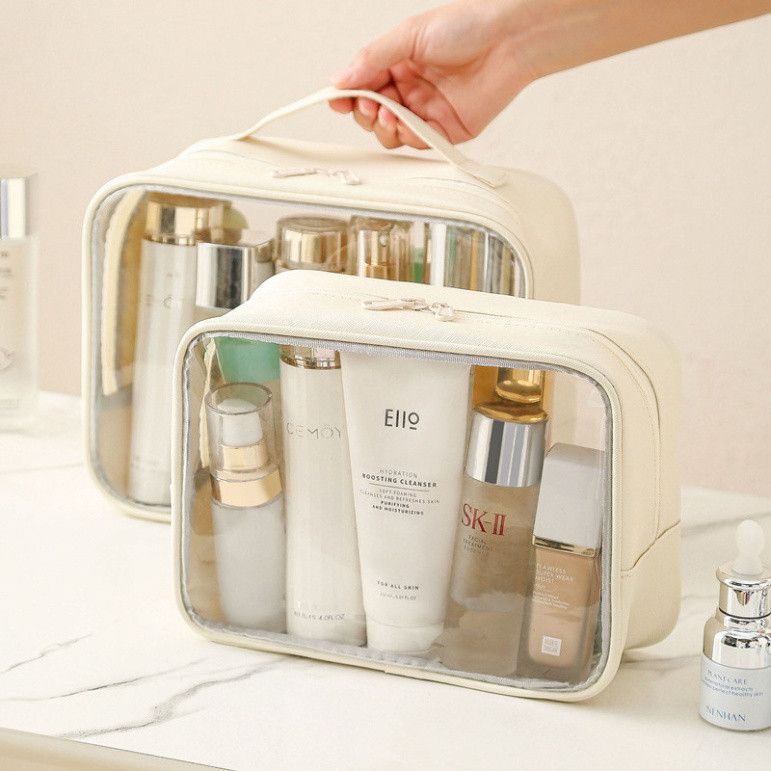  Đặt trước ngay! Bộ 2 Túi Đựng Mỹ Phẩm Trong Suốt Mới cho Chuyến Du Lịch và Vệ Sinh Cá Nhân 