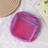  新款多巴胺网格收纳包旅行必备随身便携涤纶隔层化妆品收纳豆腐包 