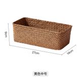  Giỏ Đựng Đồ Đan Mây Màu Vàng - Hộp Đựng Cỏ Biển Để Bàn Đa Năng, Trang Trí Phòng Khách, Nhà Bếp, Phong Cách Nhiệt Đới [GIAO HÀNG 2-10 NGÀY | SỈ TỪ 2 TRIỆU | CÓ THỂ IN LOGO] 