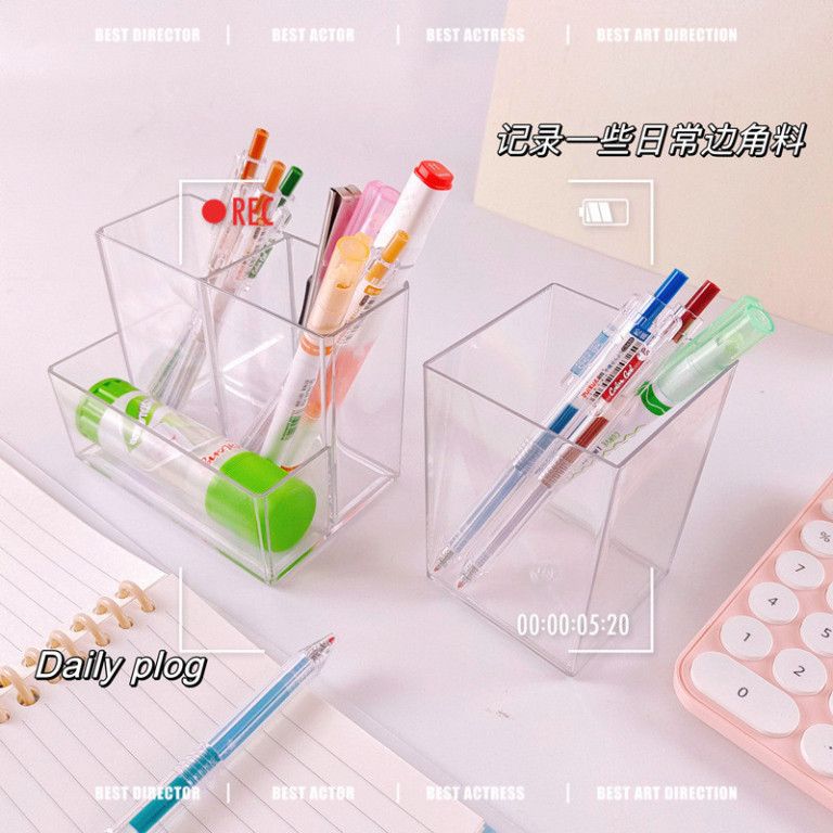  10 Hộp Đựng Bút Trong Suốt Đơn Giản - Phụ Kiện Học Tập Chống Rơi Cho Học Sinh (Đặt Trước) 