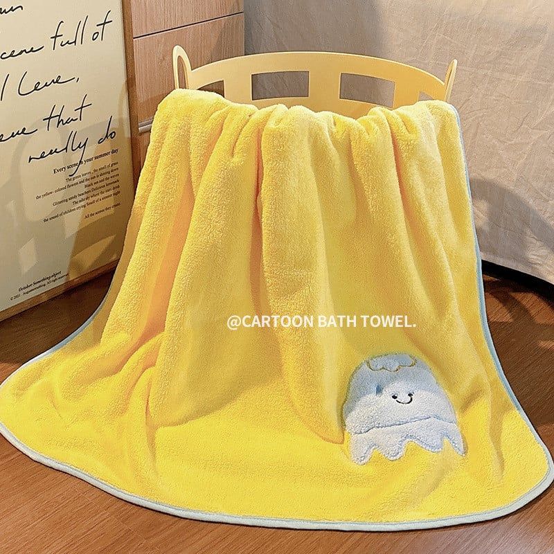  Khăn Lớn Trẻ Em Nhanh Khô Không Cotton Nữ Mẫu Mới Bộ Ba Chiếc Khăn Tắm Dễ Thương Không Rụng Lông 