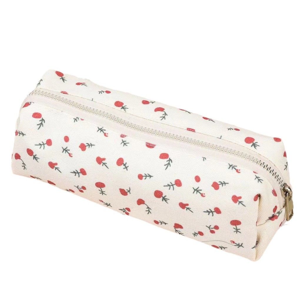  小红书同款奶油小碎花笔袋 清新少女大容量多功能文具盒收纳袋 