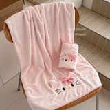  Bộ Khăn Tắm San Hô 3 Món Hình Mèo Hồng - Khăn Tắm + Khăn Mặt + Mũi Trùm Đầu, Thấm Nước Nhanh, Không Rụng Lông [GIAO HÀNG 2-10 NGÀY | SỈ TỪ 2 TRIỆU | CÓ THỂ IN LOGO] 