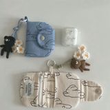  Túi Đựng Thẻ và Tiền Mặt Nhiều Lớp Họa Tiết Hoa Cúc Dễ Thương, Phong Cách Hàn Quốc 