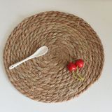  Tấm Lót Bàn Ăn Bằng Cỏ Thủy Sinh Hình Tròn - Đế Lót Cốc, Lót Bát Cách Nhiệt Phong Cách Đồng Quê Nhật Bản, Dệt Thủ Công [GIAO HÀNG 2-10 NGÀY | SỈ TỪ 2 TRIỆU | CÓ THỂ IN LOGO] 