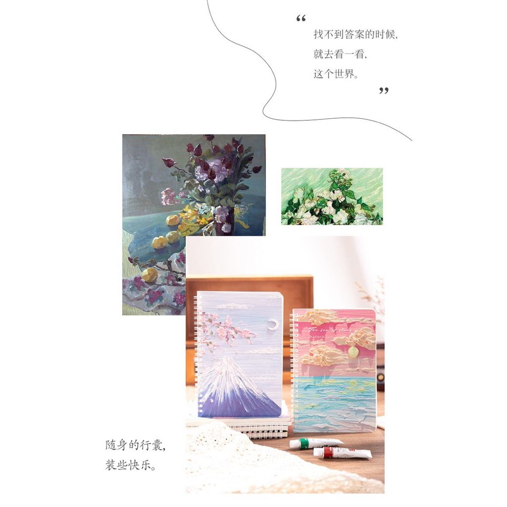  Sổ tay A5 120 trang lò xo, giấy kẻ ngang chống loá - Ghi chú dễ dàng! 