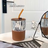  Cốc thủy tinh sang trọng với nắp và ống hút lựa chọn cao cấp cho uống nước văn phòng 