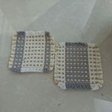  Tấm Lót Cốc Vải Cotton Họa Tiết Kẻ Sọc Nhiều Màu - Lót Cách Nhiệt Cốc Trà Tua Rua, Trang Trí Bàn Ăn, Phòng Khách [GIAO HÀNG 2-10 NGÀY | SỈ TỪ 2 TRIỆU | CÓ THỂ IN LOGO] 
