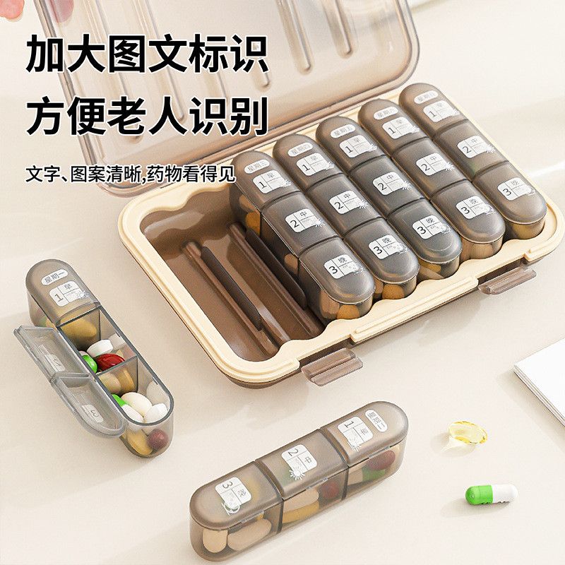  Hộp Đựng Thuốc Hàng Tuần 3 Bữa/Ngày - Dụng Cụ Chia Thuốc Kín, Cầm Tay, Dành Cho Người Già Và Gia Đình [GIAO HÀNG 2-10 NGÀY | SỈ TỪ 2 TRIỆU | CÓ THỂ IN LOGO] 