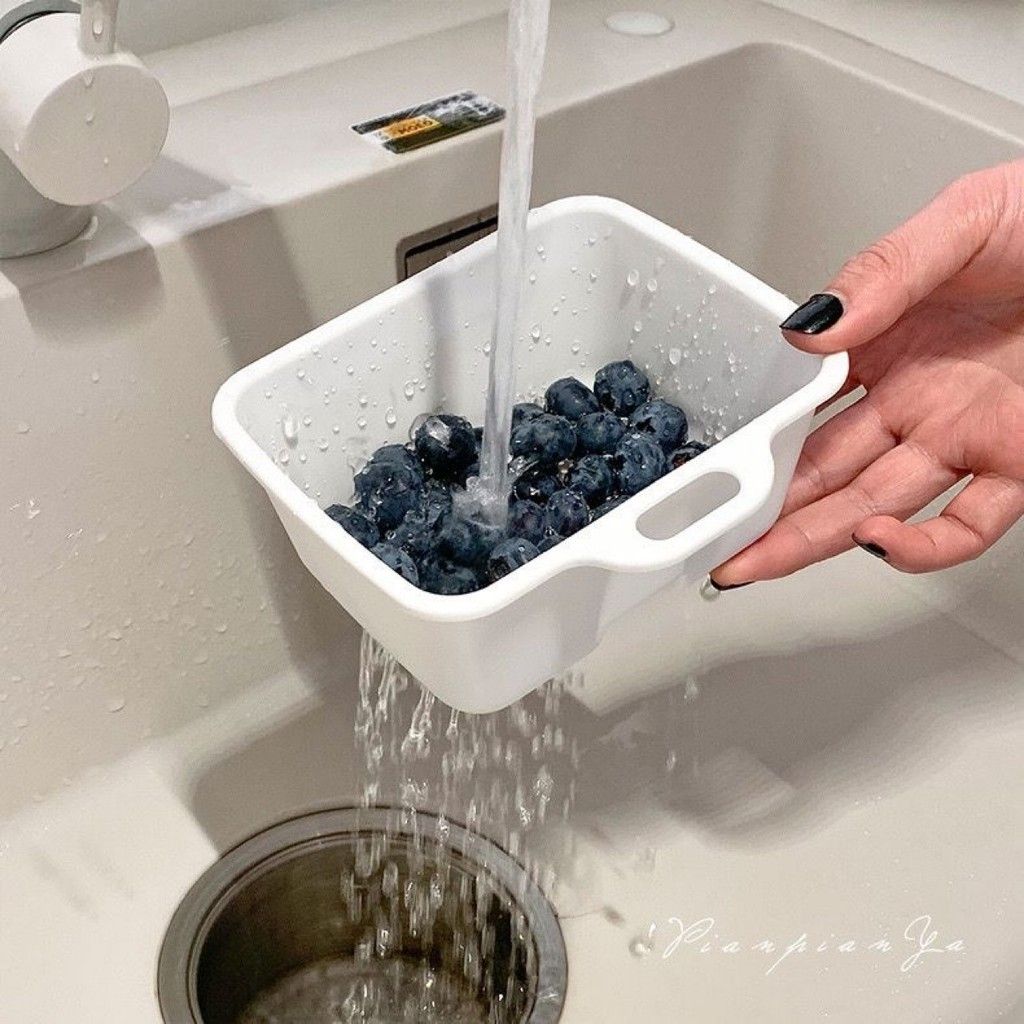 Giỏ Thoát Nước 2 Lớp Mini Bằng Nhựa - Rổ Rửa Trái Cây, Rau Củ, Vo Gạo Đa Năng Cho Nhà Bếp [GIAO HÀNG 2-10 NGÀY | SỈ TỪ 2 TRIỆU | CÓ THỂ IN LOGO] 