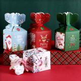  ```Hộp Quà Giáng Sinh Gấp Hình Kẹo 9.5x8x8cm, Ruy Băng Sang Trọng, Họa Tiết Noel Q765 (ClassyZ)``` 