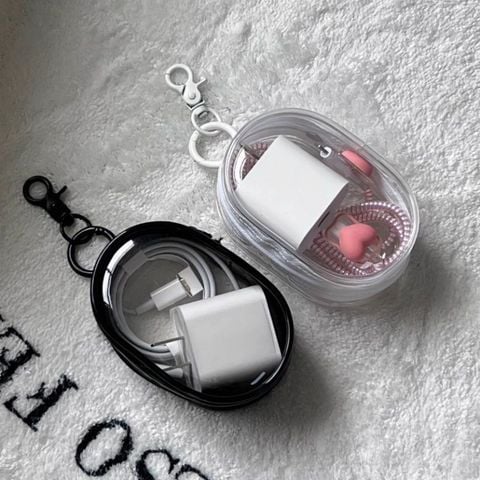  Bộ 10 dây cáp sạc & lưu trữ trong suốt kèm hộp đựng tai nghe di động (Hàng đặt trước) [GIAO HÀNG 2-10 NGÀY | SỈ TỪ 2 TRIỆU | CÓ THỂ IN LOGO] 