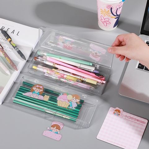  Hộp Đựng Bút Nhựa Trong Suốt Đa Năng - Hộp Văn Phòng Phẩm Học Sinh, Quà Tặng Cá Nhân [GIAO HÀNG 2-10 NGÀY | SỈ TỪ 2 TRIỆU | CÓ THỂ IN LOGO] 