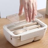  Hộp cơm bằng lò vi sóng kiểu Nhật, chuyên dùng cho dân văn phòng, hộp cơm bằng sợi rơm lúa mì cho nữ, 
