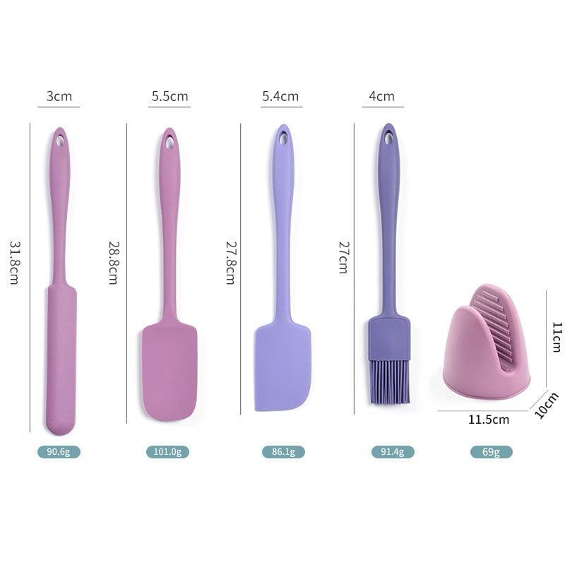  Cây vét bột silicon nguyên khối cỡ lớn, cây vét bột nướng bánh có tay cầm chịu nhiệt cao, bộ dụng cụ gồm cây phết kem 