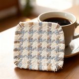  Tấm Lót Cốc Vải Cotton Họa Tiết Kẻ Sọc Nhiều Màu - Lót Cách Nhiệt Cốc Trà Tua Rua, Trang Trí Bàn Ăn, Phòng Khách [GIAO HÀNG 2-10 NGÀY | SỈ TỪ 2 TRIỆU | CÓ THỂ IN LOGO] 