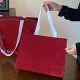  Túi Giấy Đóng Gói Quần Áo Ancora Màu Đỏ Sang Trọng Cho Shop Thời Trang Phụ Kiện Thẩm Mỹ Viện 