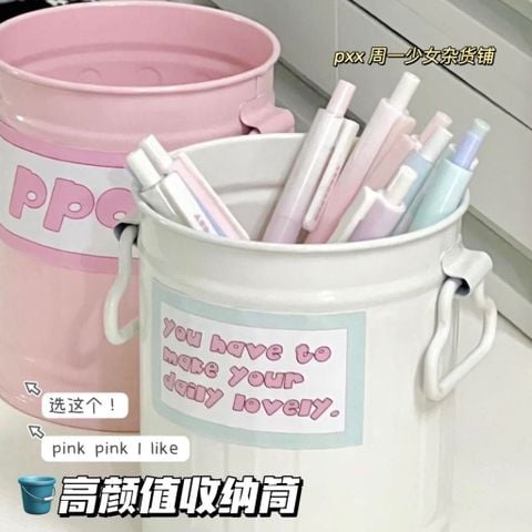  Ống Đựng Bút Phong Cách Thiếu Nữ Chất Liệu Sắt Nhỏ Gọn Xinh Xắn [GIAO HÀNG 2-10 NGÀY | SỈ TỪ 2 TRIỆU | CÓ THỂ IN LOGO] 