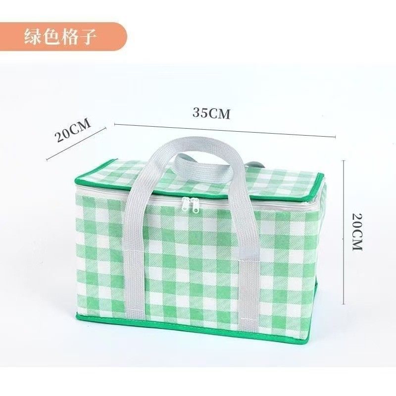  Túi Dã Ngoại Giữ Nhiệt Bằng Nhôm Họa Tiết Kẻ Ô - Túi Xách Tay Đựng Đồ Ăn, Cắm Trại, Dã Ngoại Dung Tích Lớn, Gập Gọn [GIAO HÀNG 2-10 NGÀY | SỈ TỪ 2 TRIỆU | CÓ THỂ IN LOGO] 