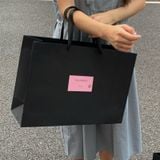  Túi tote túi mua sắm màu đen đơn giản số lượng nhỏ giấy kraft cao cấp 