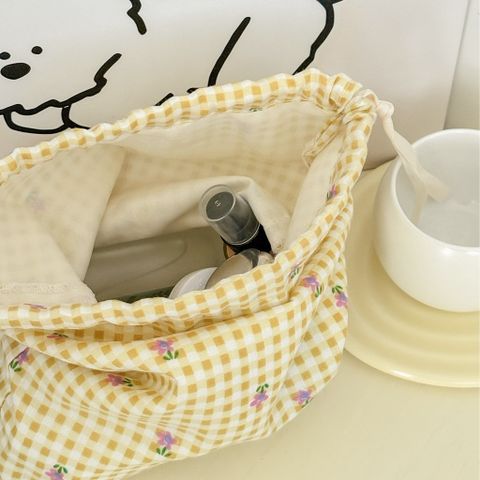 Túi Dây Rút Vải Họa Tiết Hoa Ca Rô Vàng - Túi Đựng Đồ Lặt Vật, Du Lịch, Xách Tay, Sắp Xếp Gọn Gàng [GIAO HÀNG 2-10 NGÀY | SỈ TỪ 2 TRIỆU | CÓ THỂ IN LOGO] 