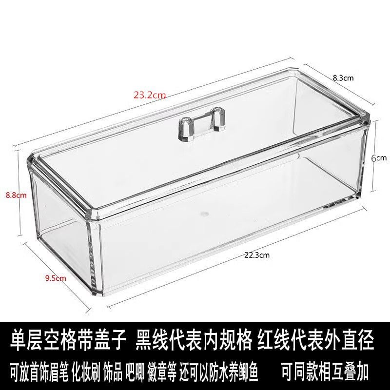  Hộp Đựng Đồ Để Bàn Acrylic Trong Suốt Hình Chữ Nhật Chống Bụi Đựng Bút, Văn Phòng Phẩm [GIAO HÀNG 2-10 NGÀY | SỈ TỪ 2 TRIỆU | CÓ THỂ IN LOGO] 