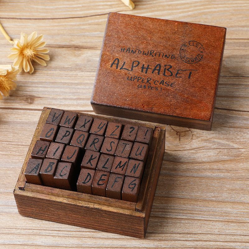  Bộ Con Dấu Bảng Chữ Cái Tiếng Anh (Số, Hoa, Thường) Hộp Gỗ Cổ Điển [GIAO HÀNG 2-10 NGÀY | SỈ TỪ 2 TRIỆU | CÓ THỂ IN LOGO] 