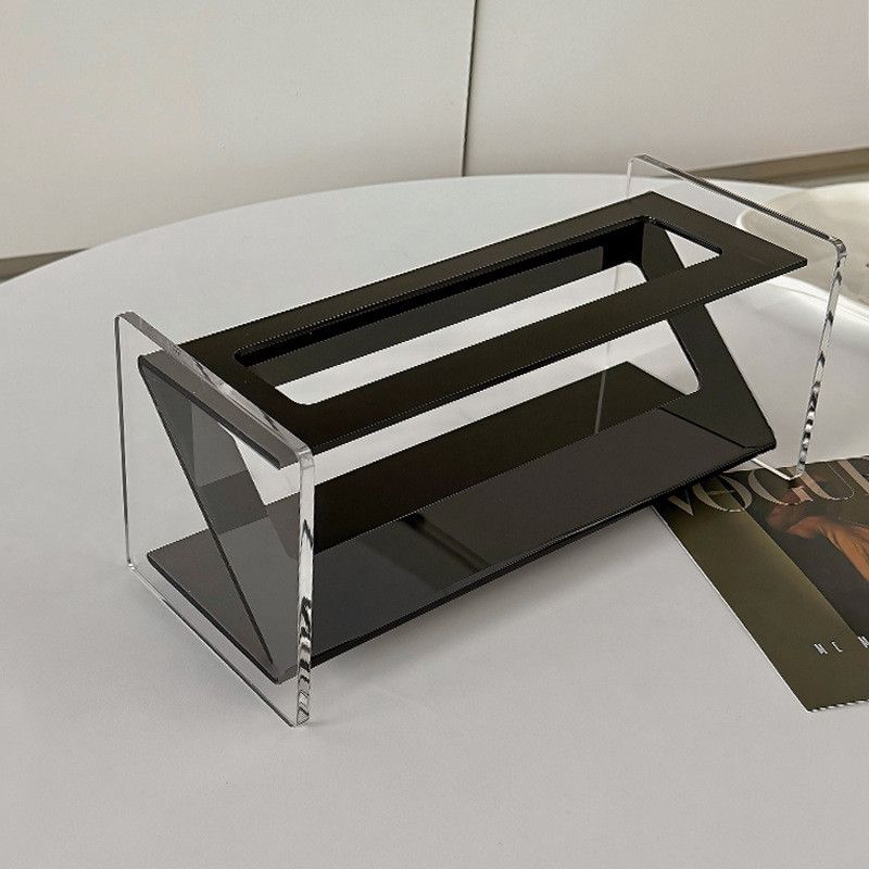  Kệ Để Bàn Acrylic Hình Chữ Nhật Màu Đen Trong - Giá Đựng Đồ Trang Trí Phòng Khách, Bàn Trà, Tivi [GIAO HÀNG 2-10 NGÀY | SỈ TỪ 2 TRIỆU | CÓ THỂ IN LOGO] 