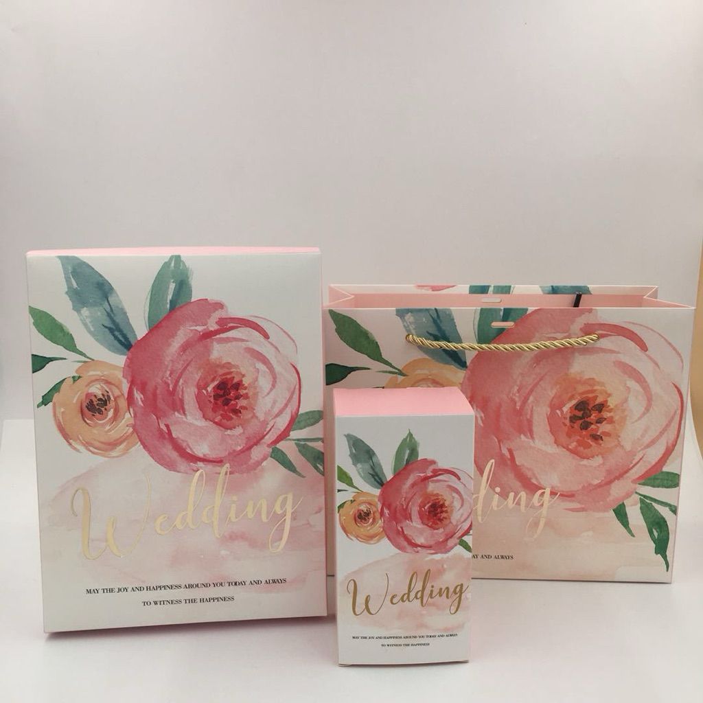  Túi quà giấy hoa hồng bền, thiết kế thanh lịch dành cho phái đẹp, sang trọng Q1546 