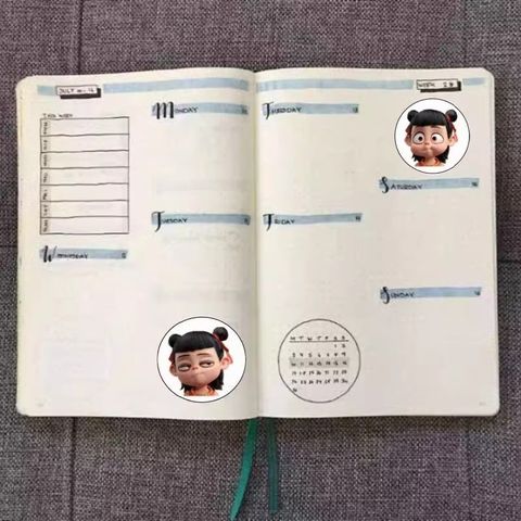  (HÀNG ĐẶT TRƯỚC) Dán Nhãn Dán Nezha Magic Boy Cuộn Nhãn Dán Nezha Ao Bing Xung Quanh Sổ Tay Dễ Thương 