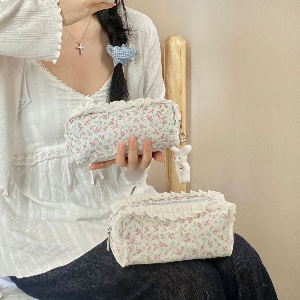  Túi Đựng Bút Chì Hoa Ren Hàn Quốc Văn Phòng [GIAO HÀNG 2-10 NGÀY | SỈ TỪ 2 TRIỆU | CÓ THỂ IN LOGO] 