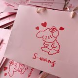  Túi giấy có sẵn, túi xách màu hồng, cửa hàng quần áo trẻ em, túi xách tay, thẻ trắng, in ấn, túi mua sắm, túi quà tặng 