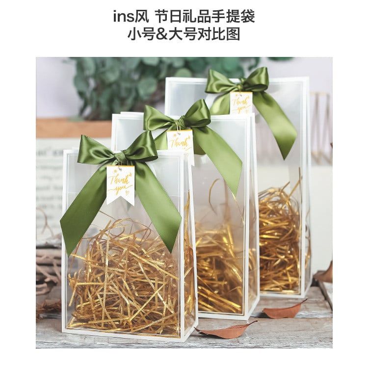  Túi xách sinh nhật ngày nhà giáo hộp đựng đồ cưới túi quà trong suốt cỡ lớn cao cấp 