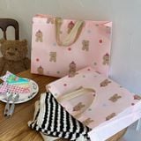  Túi vải không dệt hình gấu dễ thương, túi đóng gói shop trẻ em 